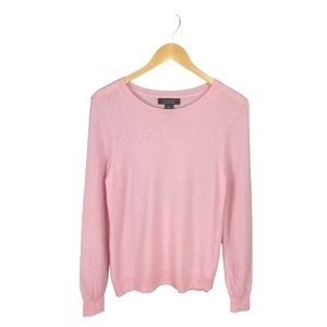 Tahari 100% 2-Ply Cashmere Long Sleeve Sweater Pink Size Large